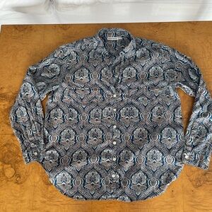 Roller Rabbit Blue Paisley Long-sleeved Blouse Tunic L